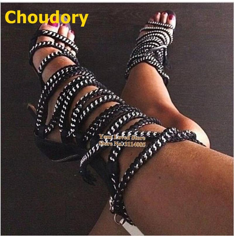 Sandals Choudory Women Fastening Chain Lace-up Metal Embossed Strappy Caged Dress Shoes Gladiator Pumps Size44 Dropship, Customized color
Sandals Choudory Women Fastening Chain Lace-up Metal Embossed Strappy Caged Dress Shoes Gladiator Pumps Size44 Dropship, Customized color