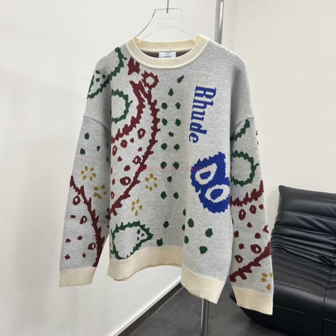 Designer Clothing Mens Sweatshirts Hoodies Rhude New Sweater Couple Mens Versatile Hip Hop Embroidery Knitted Cashew Nut Flower Outline Crew Neck Top Fashion Stree, Shipping fee
Designer Clothing Mens Sweatshirts Hoodies Rhude New Sweater Couple Mens Versatile Hip Hop Embroidery Knitted Cashew Nut Flower Outline Crew Neck Top Fashion Stree, Shipping fee