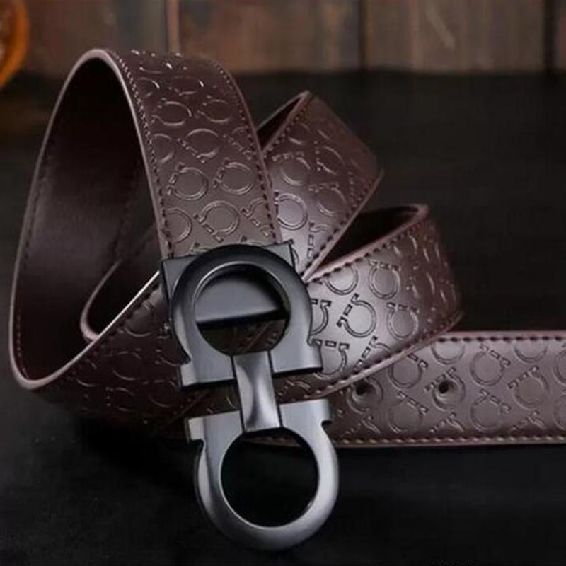 Image of desinger belt man belt designer belt mens designer belt woman width 3.5cm smooth buckle 95-125cm coffee black belt gold Silver Black Letters