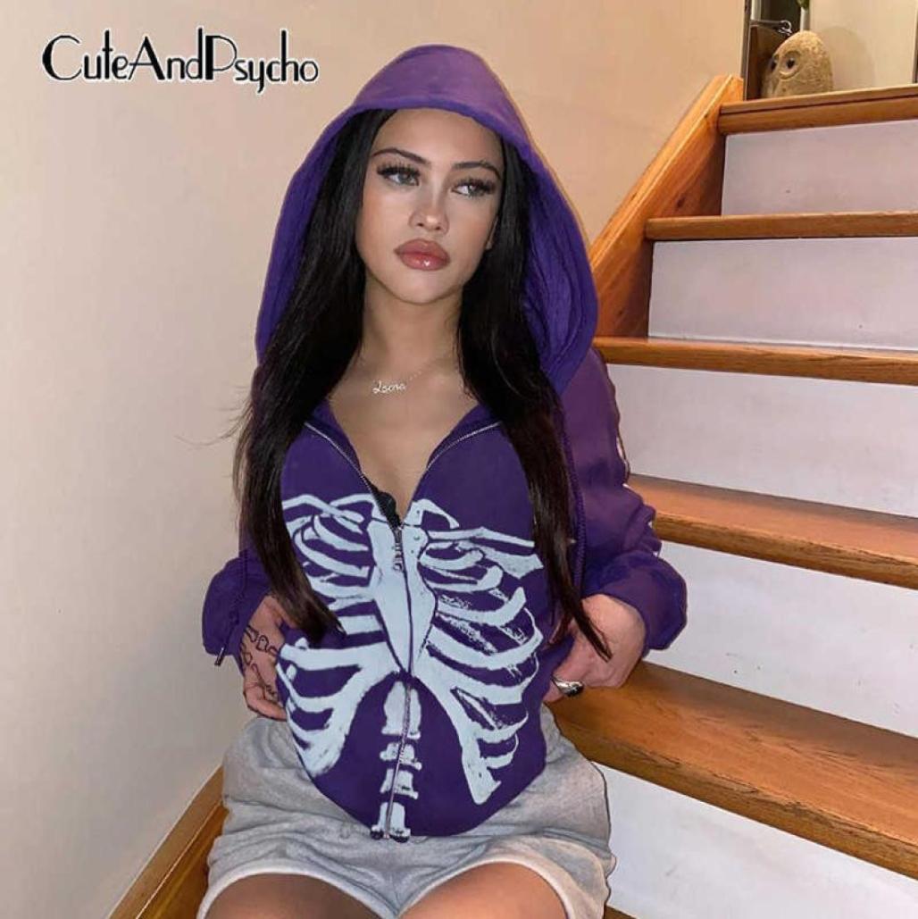 Retro Skeleton Print Y2K Hooded Jackets Streetwear Gothic Casual Zip Up Coats Autumn Fashion 2000s Cute Outfits Cuteandpsycho Y0822510540, Pink
Retro Skeleton Print Y2K Hooded Jackets Streetwear Gothic Casual Zip Up Coats Autumn Fashion 2000s Cute Outfits Cuteandpsycho Y0822510540, Pink
