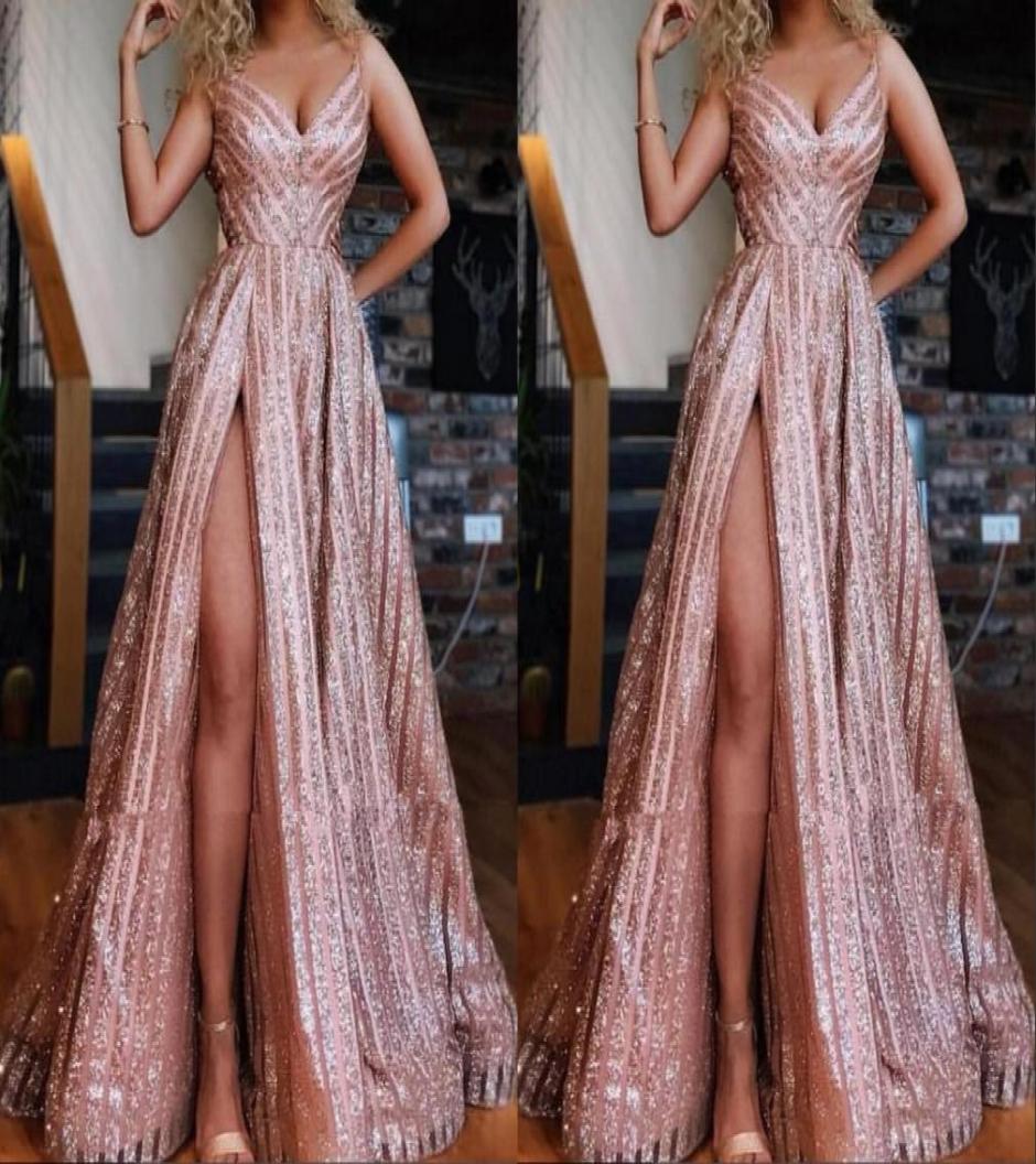 Sparkly Rose Gold South African Prom Bridesmaid Dresses with Straps A line High Split Ruched Evening Formal Pageant Dress8207450, Blue
Sparkly Rose Gold South African Prom Bridesmaid Dresses with Straps A line High Split Ruched Evening Formal Pageant Dress8207450, Blue