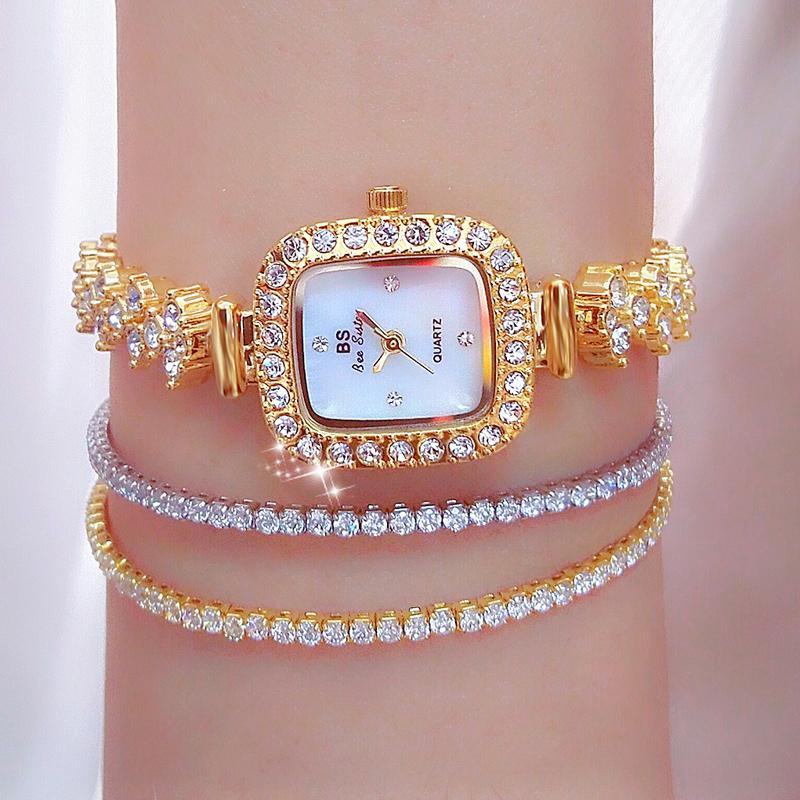 Wristwatches BS Ladies Watch Golden Bracelet Watches 2023 INS Elegant Luxury Small Dial Quartz Gold For Women
Wristwatches BS Ladies Watch Golden Bracelet Watches 2023 INS Elegant Luxury Small Dial Quartz Gold For Women