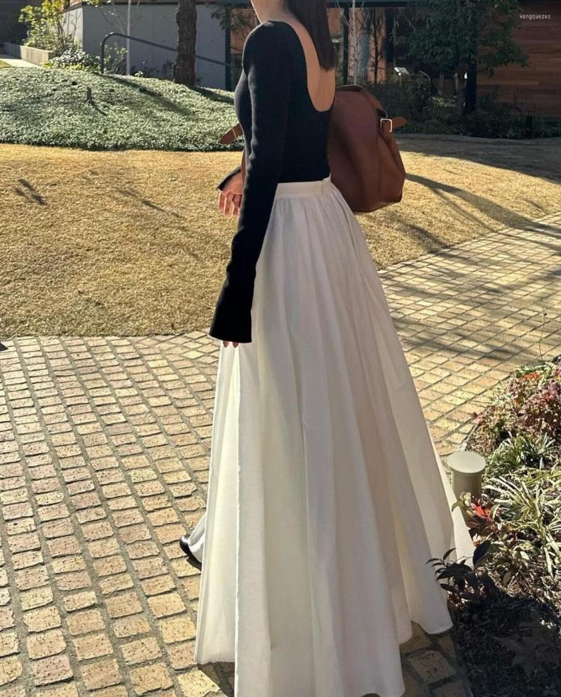 Skirts 2023 Spring Japanese Vintage High Waist A-line Women Full Fashion Elegant Solid All-match Jupe Mujer Falda Long Skirt, White
Skirts 2023 Spring Japanese Vintage High Waist A-line Women Full Fashion Elegant Solid All-match Jupe Mujer Falda Long Skirt, White