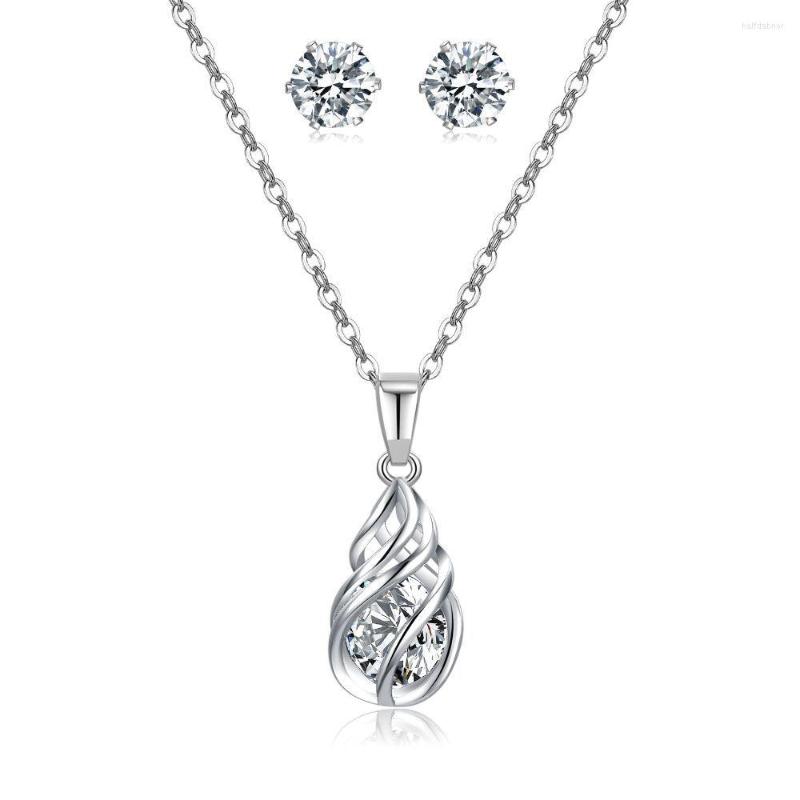 Necklace Earrings Set Simple Selling Thread Hollow Zircon Water Drop Jewelry Versatile, Picture shown
Necklace Earrings Set Simple Selling Thread Hollow Zircon Water Drop Jewelry Versatile, Picture shown