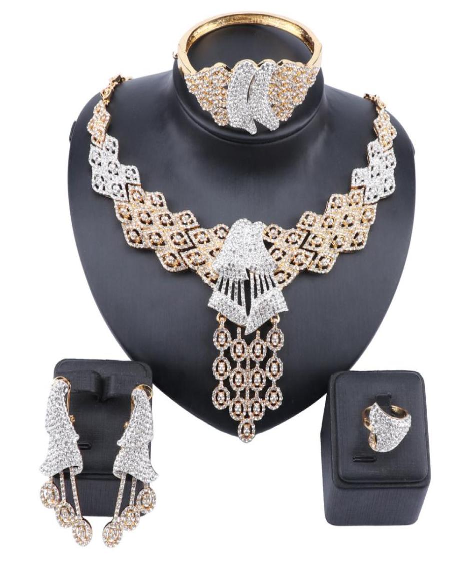 Wedding Bridal Jewelry Set Dubai Gold Color Crystal Rhinestone Women Party Necklace Bangle Earring Ring African Bead Jewelry Set1712746
Wedding Bridal Jewelry Set Dubai Gold Color Crystal Rhinestone Women Party Necklace Bangle Earring Ring African Bead Jewelry Set1712746