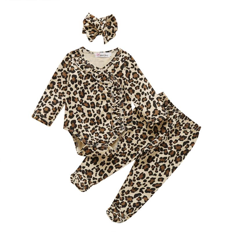 Clothing Sets Born Baby Girls Winter Clothes Leopard Print Bodysuit Pants Hairband Fashion Infant Autumn Outfits 3pcs Girl, Yellow 
Clothing Sets Born Baby Girls Winter Clothes Leopard Print Bodysuit Pants Hairband Fashion Infant Autumn Outfits 3pcs Girl, Yellow