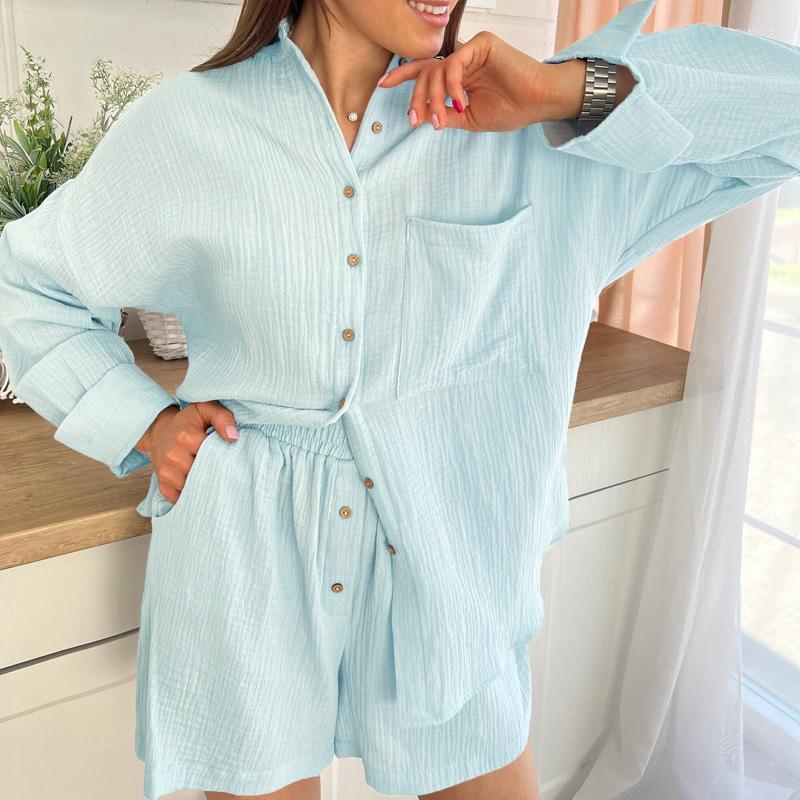 Women' Tracksuits Spring Autumn Long Sleeve Cotton Suit Women Elegant Single Breasted Lapel Shirt And Shorts Outfit Casual Solid Two-piece, 02 white
Women' Tracksuits Spring Autumn Long Sleeve Cotton Suit Women Elegant Single Breasted Lapel Shirt And Shorts Outfit Casual Solid Two-piece, 02 white