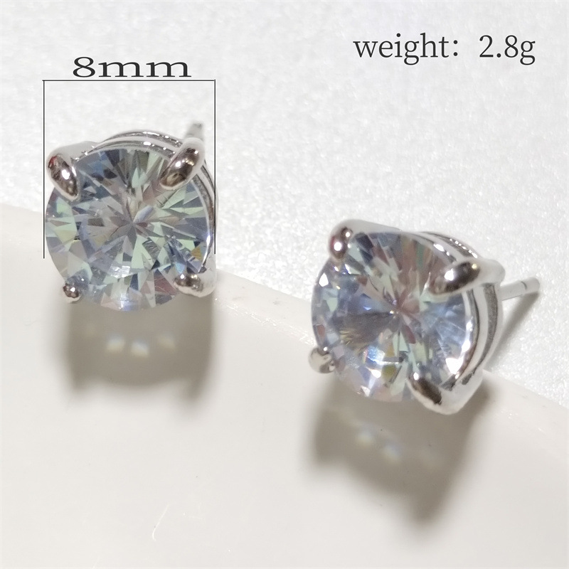 Unisex Diamond-Like Crystal Stud Earrings in 18K Gold Perfect Accessory