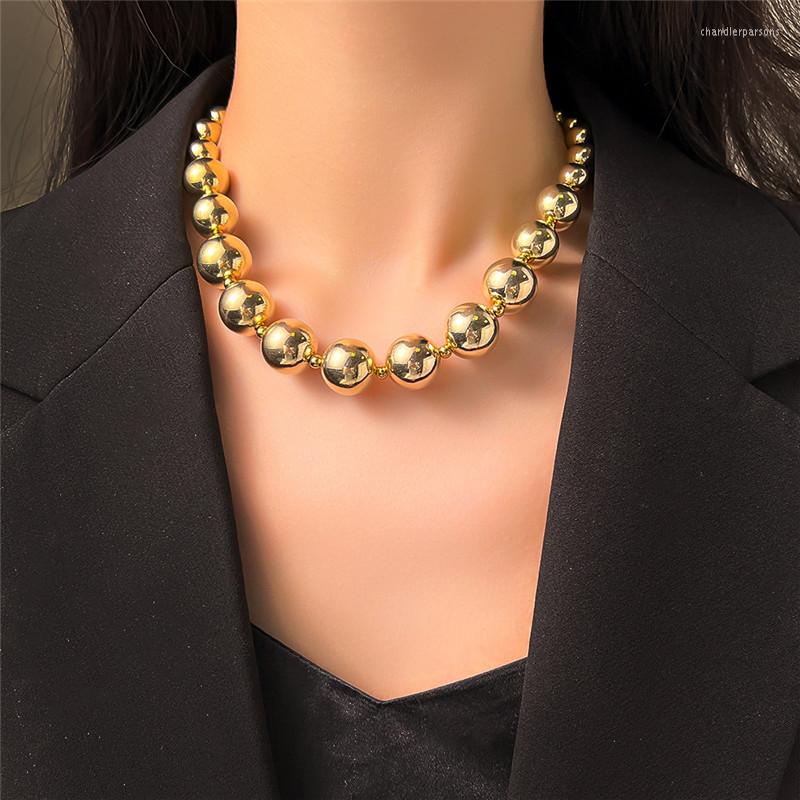 Chains Fashion 16mm Round Beads Strand Necklaces For Women Girls CCB Plated Stainless Steel Handmade Chain Choker Necklace Collier
Chains Fashion 16mm Round Beads Strand Necklaces For Women Girls CCB Plated Stainless Steel Handmade Chain Choker Necklace Collier