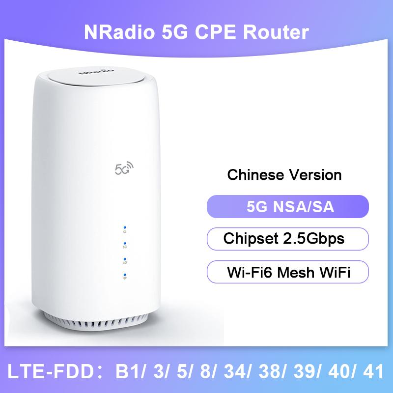 

Routers NEW Unlocked NRadio Router C8500 5G CPE Mesh WiFi 2.5Gbps Gigabit WiFi 6 NSA/SA Wifi signal repeater modem 5g wifi sim card