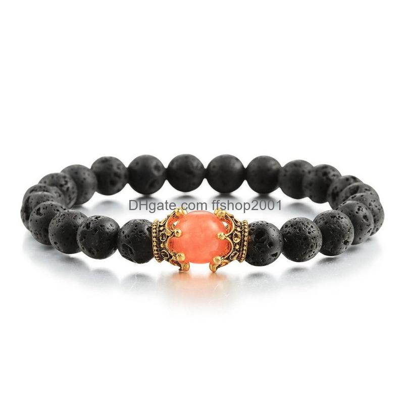 Beaded Strand 8Mm Fashion Charm Bracelet Luxury Crown Beads Elasticity Bangles For Men Natural Black Lava Stone Women Jewelry Drop D Dhkmk
Beaded Strand 8Mm Fashion Charm Bracelet Luxury Crown Beads Elasticity Bangles For Men Natural Black Lava Stone Women Jewelry Drop D Dhkmk
