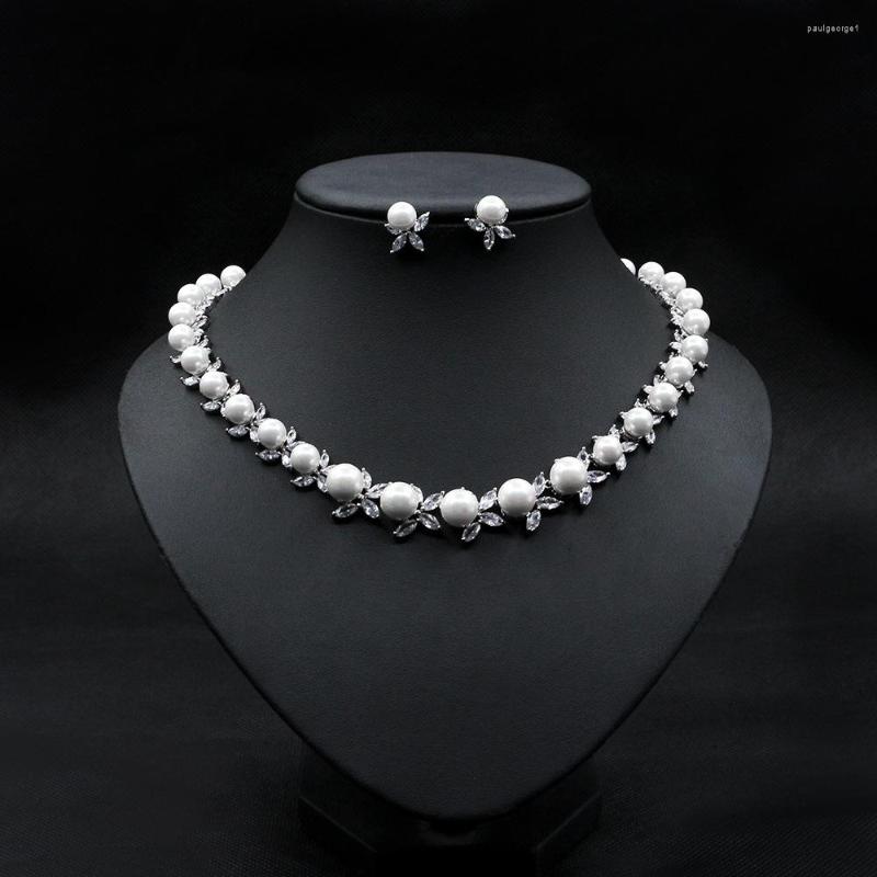 Necklace Earrings Set Luxury Pearl Cubic Zirconia Jewelry Geometric Elegant Women's Sets For Wedding Party Accessories, Picture shown
Necklace Earrings Set Luxury Pearl Cubic Zirconia Jewelry Geometric Elegant Women's Sets For Wedding Party Accessories, Picture shown