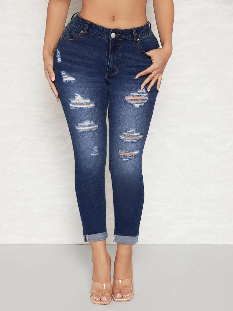 Women' Jeans Spring European And American Slim-fit Buttock Lifting Small Feet Ripped Women' Slight Strech, Dark blue
Women' Jeans Spring European And American Slim-fit Buttock Lifting Small Feet Ripped Women' Slight Strech, Dark blue