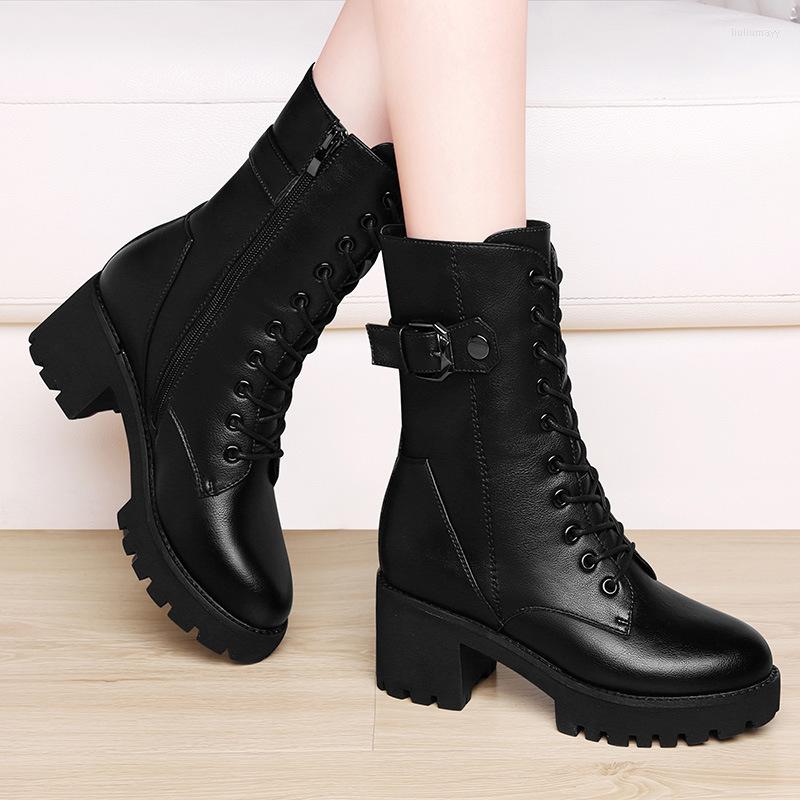 Boots Ankle Women Leather Plus Velvet Winter Warm Shoes Motorcycle British Style Thick Heel High Botines, Black
Boots Ankle Women Leather Plus Velvet Winter Warm Shoes Motorcycle British Style Thick Heel High Botines, Black