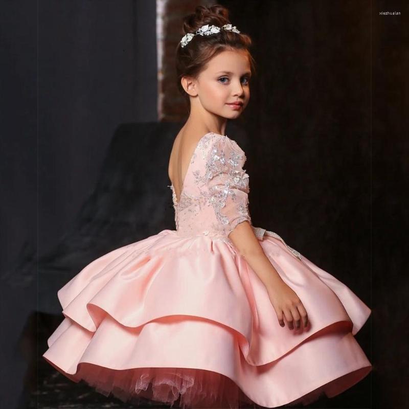 Girl Dresses Pink Flower Dress Glitter Lace Satin Princess Half Sleeve First Communion Child Birthday Party
Girl Dresses Pink Flower Dress Glitter Lace Satin Princess Half Sleeve First Communion Child Birthday Party