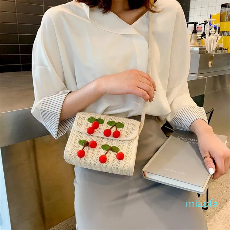 Evening Bags Cute Shoulder Bag Woman Summer Straw Weaving Messenger Ladies Sweet Cherry Beach Crossbody Small
Evening Bags Cute Shoulder Bag Woman Summer Straw Weaving Messenger Ladies Sweet Cherry Beach Crossbody Small