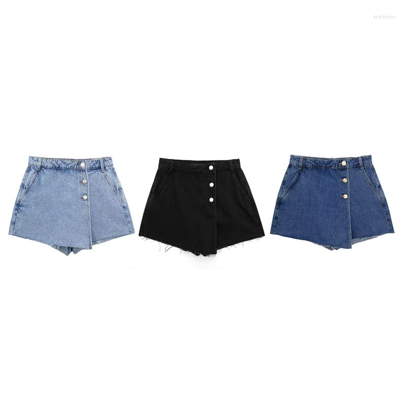 Women's Shorts All-match Casual Breasted Asymmetric Culottes Summer Loose High Waist Denim Slim, Black
Women's Shorts All-match Casual Breasted Asymmetric Culottes Summer Loose High Waist Denim Slim, Black