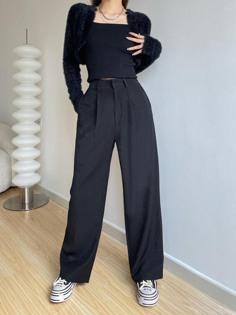 Women' Pants WOMENGAGA Style High Waisted Draped Suit For Women' Autumn Loose Wide Leg Slimming Straight Floor Long XBLK, Black
Women' Pants WOMENGAGA Style High Waisted Draped Suit For Women' Autumn Loose Wide Leg Slimming Straight Floor Long XBLK, Black