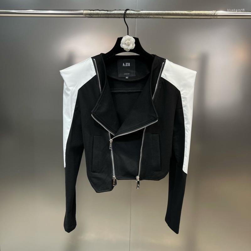 Women' Jackets BORVEMAYS 2023 Spring Summer Lapel Jacket Patchwork Contrasting Colors Double Zipper Long Sleeve Loose Women WZ1584, Black
Women' Jackets BORVEMAYS 2023 Spring Summer Lapel Jacket Patchwork Contrasting Colors Double Zipper Long Sleeve Loose Women WZ1584, Black