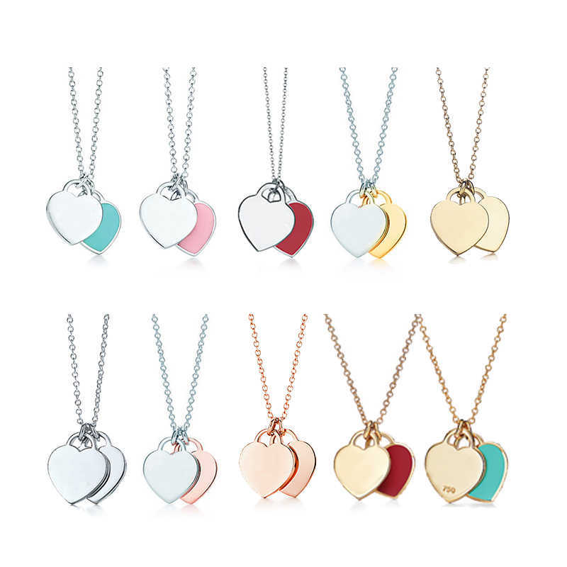 Pendant Necklaces Real 925 Sterling Silver T Series Genuine Pink Red Green Double Heart Pendant Necklace For Women Oirignal 45cm Chain AA230526
Pendant Necklaces Real 925 Sterling Silver T Series Genuine Pink Red Green Double Heart Pendant Necklace For Women Oirignal 45cm Chain AA230526