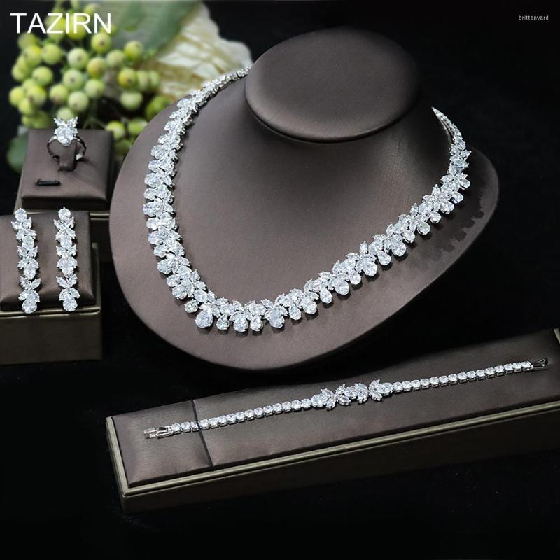 Necklace Earrings Set Sweet Charming Cubic Zirconia Bride Jewelry Est Bracelet Ring Wedding Dress Ornaments Women Gifts, Picture shown
Necklace Earrings Set Sweet Charming Cubic Zirconia Bride Jewelry Est Bracelet Ring Wedding Dress Ornaments Women Gifts, Picture shown