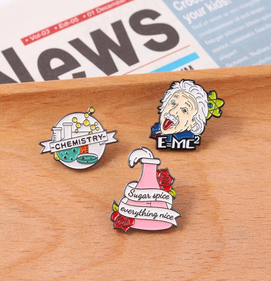 Chemistry Enamel Pins Famous Physicist Lapel Pins Formula Metal Brooches Men Women Jewelry Whole Gift for Physics Lover9949003, White
Chemistry Enamel Pins Famous Physicist Lapel Pins Formula Metal Brooches Men Women Jewelry Whole Gift for Physics Lover9949003, White