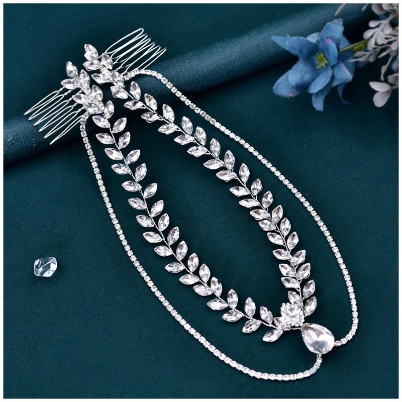 Headpieces Bridesmaids Silver Hair Comb Dazzling Barrette Forehead Chain For Banquet Wedding Gown Clips
Headpieces Bridesmaids Silver Hair Comb Dazzling Barrette Forehead Chain For Banquet Wedding Gown Clips