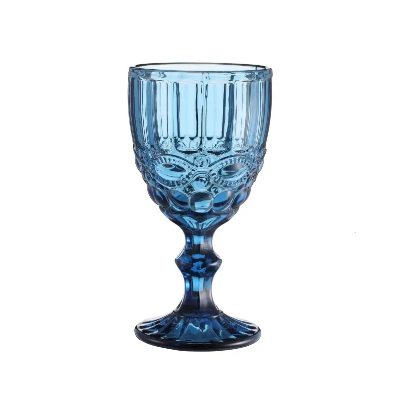 48 STOCK Pieces / Carton European Style Emed Stained Glass Beer Goblet Vintage Wine Glasses Household Juice Drinking Cup Thickened FY5509 es