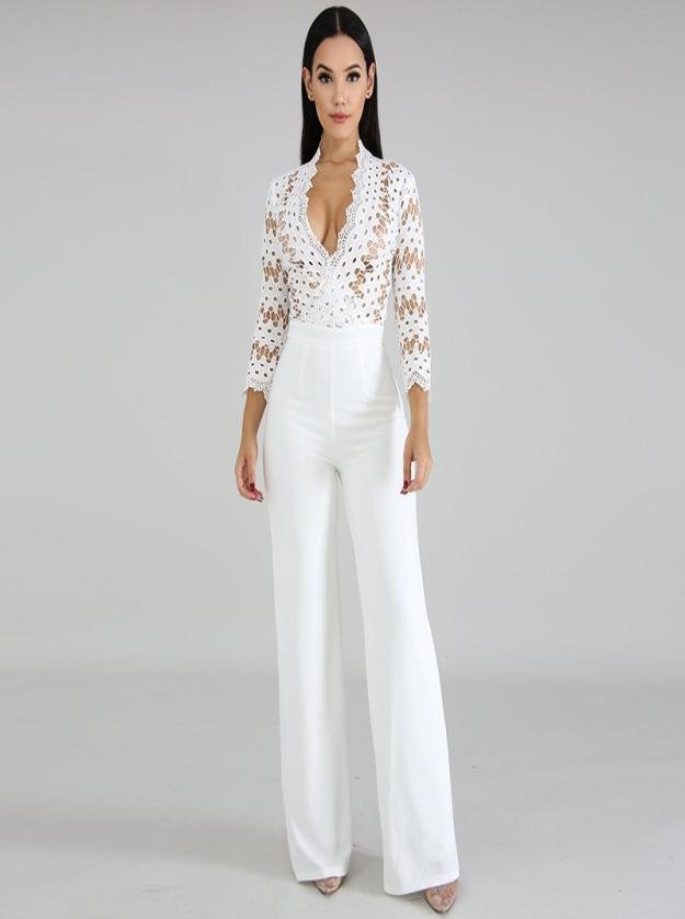 Long Sleeve Sexy Women Culotte Jumpsuit One Piece Elegant Party Evening Cocktail Wedding Wide Leg Romper Lace Hollow Out White Y209488665
Long Sleeve Sexy Women Culotte Jumpsuit One Piece Elegant Party Evening Cocktail Wedding Wide Leg Romper Lace Hollow Out White Y209488665
