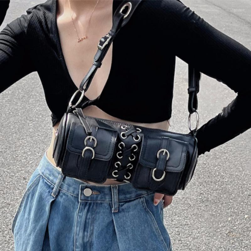 Evening Bags Vintage Black Women Cylinder Underarm Double Pocket Design Ladies Shoulder Bag Fashion Female PU Leather Purse Handbags 
Evening Bags Vintage Black Women Cylinder Underarm Double Pocket Design Ladies Shoulder Bag Fashion Female PU Leather Purse Handbags