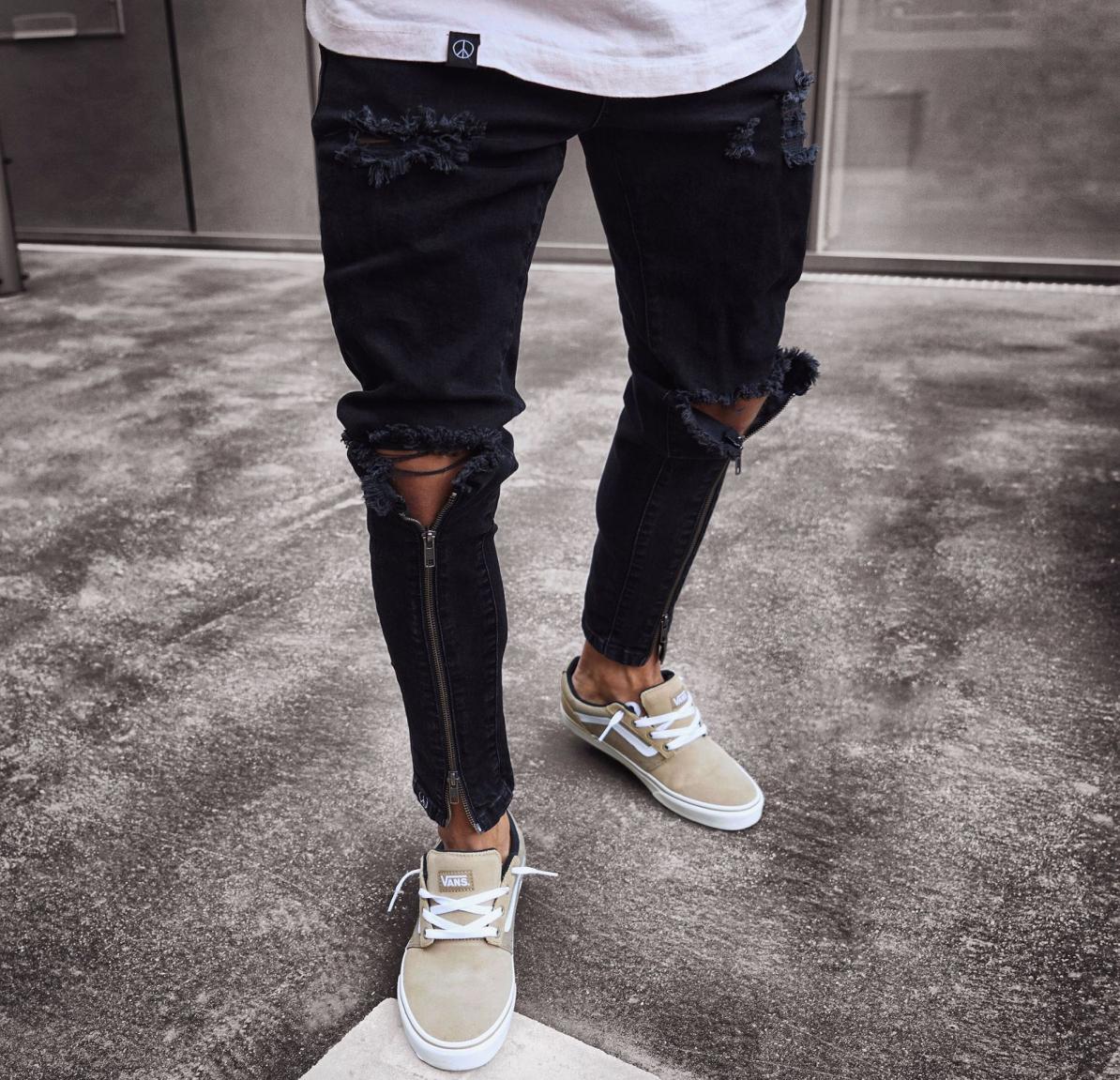 2020 Mens Cool Black Jeans Skinny Tattered Zipper Elastic Slim Fit HipHop Ripped Pants Men Plus Size Streetwear5418149
2020 Mens Cool Black Jeans Skinny Tattered Zipper Elastic Slim Fit HipHop Ripped Pants Men Plus Size Streetwear5418149