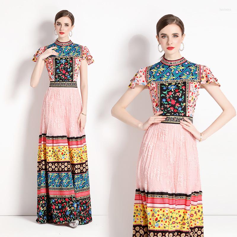 Casual Dresses Floral Print Maxi Dress Women 2023 Summer Clothes Patchwork National Stylish Pink Floor Length Beach Long Lady
Casual Dresses Floral Print Maxi Dress Women 2023 Summer Clothes Patchwork National Stylish Pink Floor Length Beach Long Lady