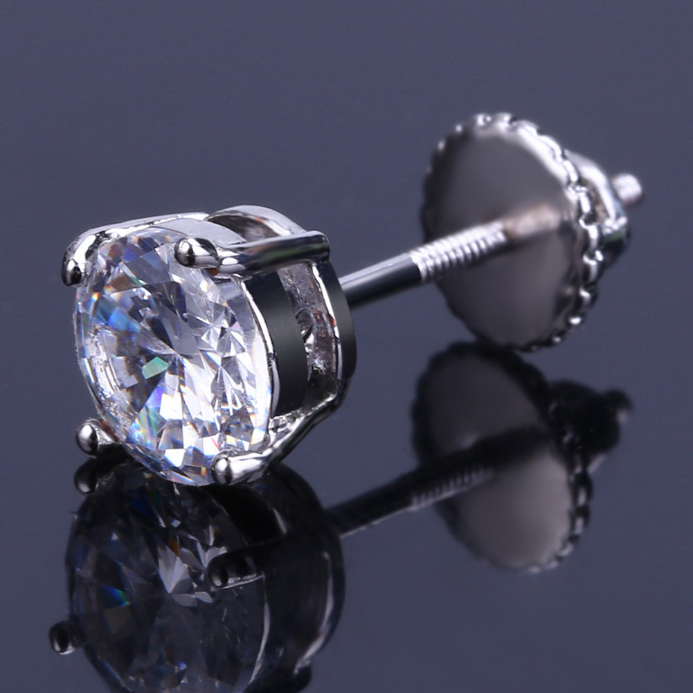 Unisex Diamond-Like Crystal Stud Earrings in 18K Gold Perfect Accessory