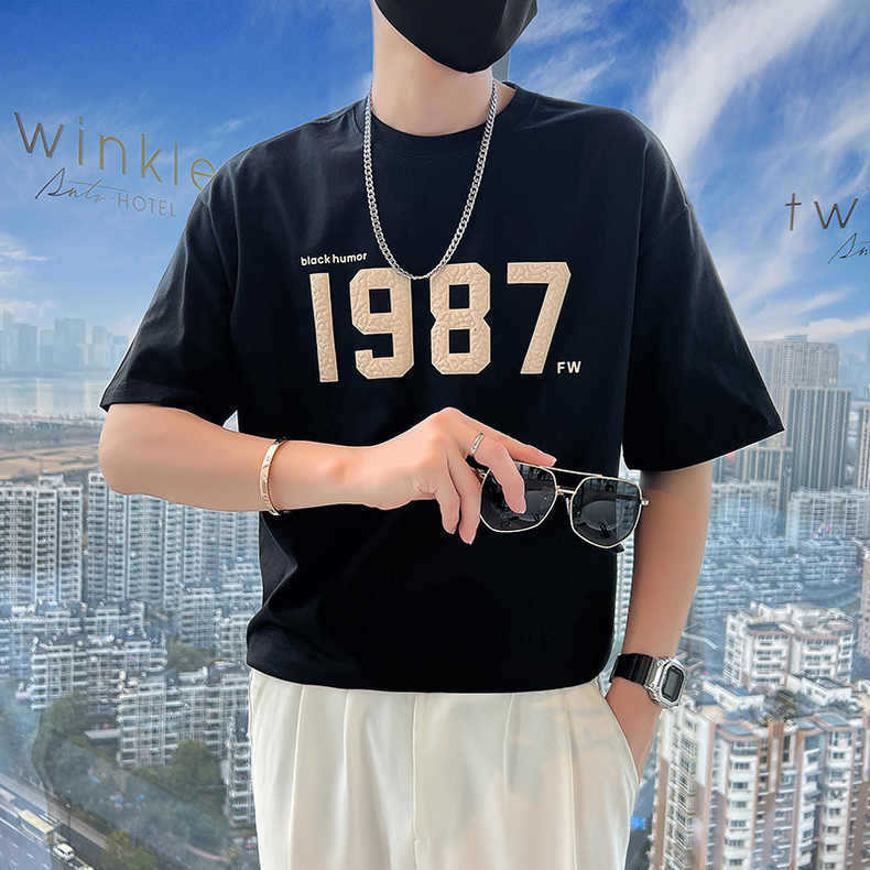 Summer Short Sleeve T-shirt Men's Youth Letter Foam Printing Half Sleeve Body Sleeve Temperament Light Luxury Quality Men's Half Sleeve t874D, Solid t white
Summer Short Sleeve T-shirt Men's Youth Letter Foam Printing Half Sleeve Body Sleeve Temperament Light Luxury Quality Men's Half Sleeve t874D, Solid t white