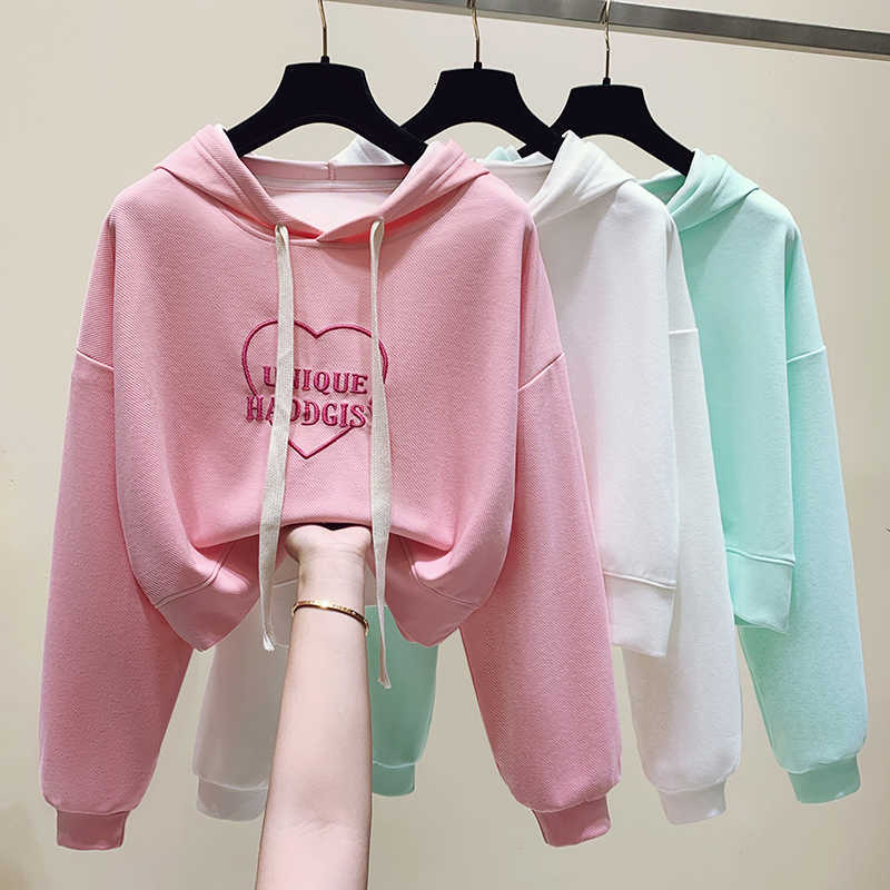 Sweater Hooded Short Women's Spring and Autumn Thin 2023 New Loose Heart Embroidery Small Top Coat, White5
Sweater Hooded Short Women's Spring and Autumn Thin 2023 New Loose Heart Embroidery Small Top Coat, White5