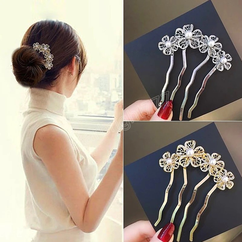 Fashion Metal Flower Pearl Alloy Forks U Shape Hair Pins Hair Comb Jewelry Women Wedding Bridal Hair Clip Hair Headdress, Mixed color
Fashion Metal Flower Pearl Alloy Forks U Shape Hair Pins Hair Comb Jewelry Women Wedding Bridal Hair Clip Hair Headdress, Mixed color