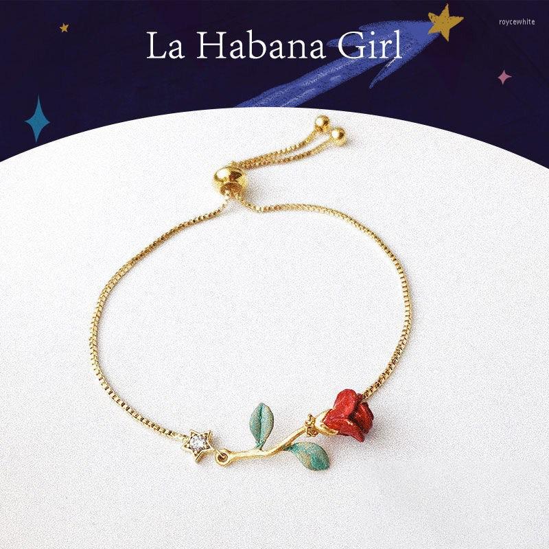 Charm Bracelets Fashion Little Prince's Rose Series Hand-painted Bracelet Female Light Luxury Retro Ins Niche Design Jewelry Gift
Charm Bracelets Fashion Little Prince's Rose Series Hand-painted Bracelet Female Light Luxury Retro Ins Niche Design Jewelry Gift