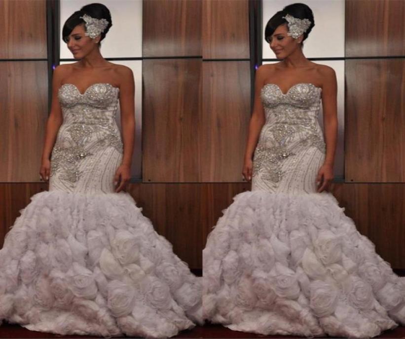 2021 Stunning Strapless Sleeveless Crystal Beading Wedding Dresses Mermaid Ruffles Zipper Back Vintage African Bridal Gowns1740205, Blue
2021 Stunning Strapless Sleeveless Crystal Beading Wedding Dresses Mermaid Ruffles Zipper Back Vintage African Bridal Gowns1740205, Blue