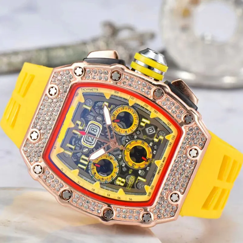 Watch 6-pin All Dials Working Luxury New Mens Watches High Quality Diamond Quartz Watch Hollow Glass Back Stainless Steel Case Watch Black Rubber Wristwatches, Silver-white a
Watch 6-pin All Dials Working Luxury New Mens Watches High Quality Diamond Quartz Watch Hollow Glass Back Stainless Steel Case Watch Black Rubber Wristwatches, Silver-white a