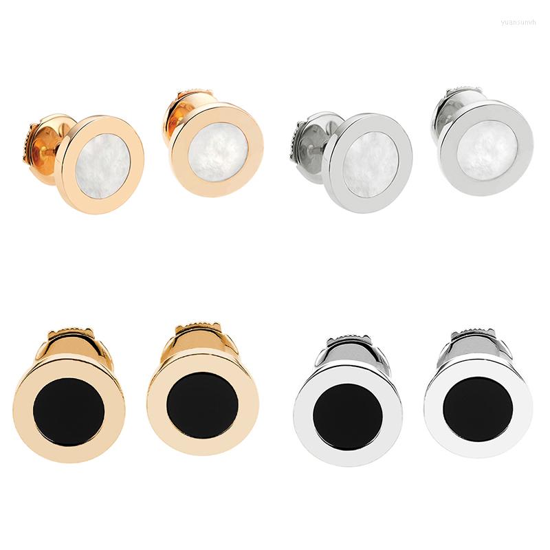 Stud Earrings High Quality Black And White Ceramic Round Letter Ear Studs With Flying Saucer Plug Classic Versatile
Stud Earrings High Quality Black And White Ceramic Round Letter Ear Studs With Flying Saucer Plug Classic Versatile