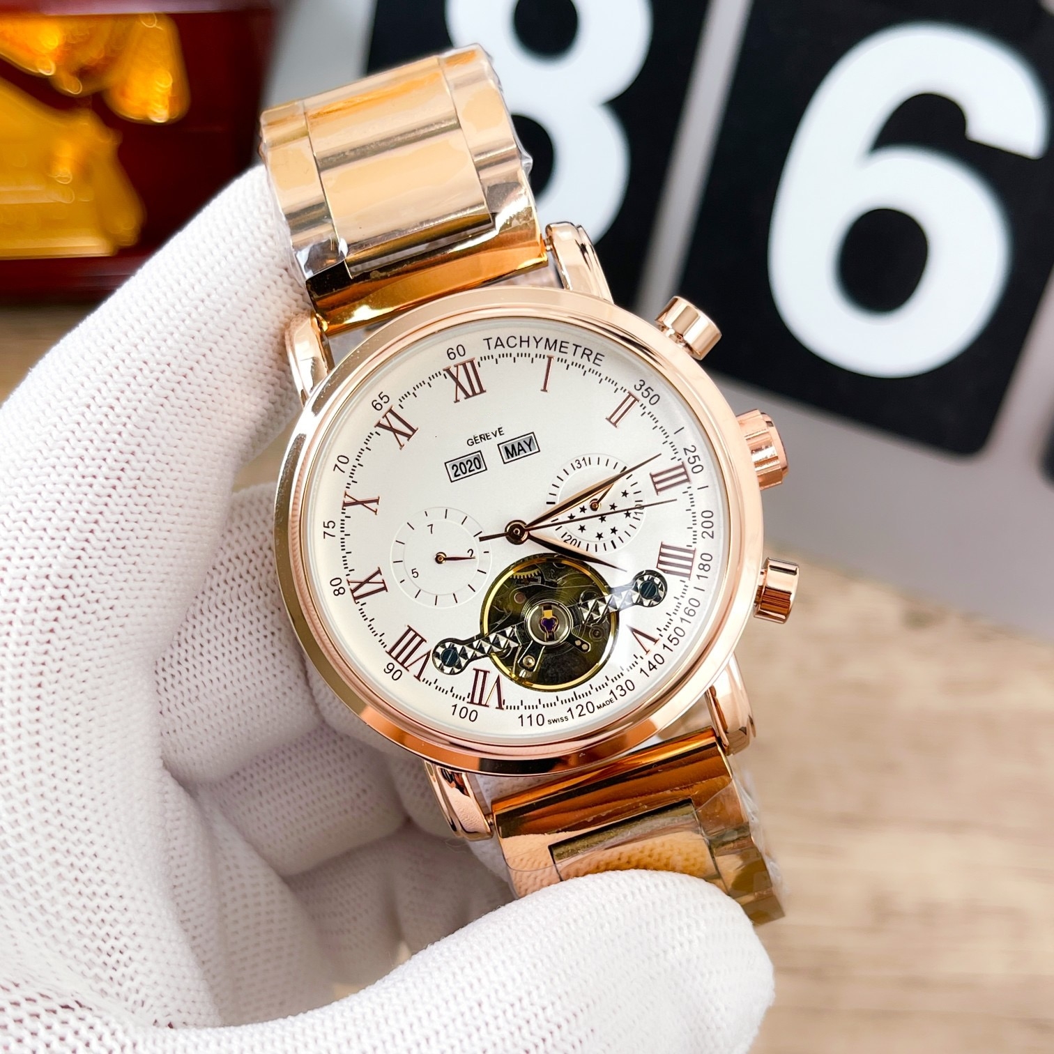 AAA men's luxury Patekity business Wristwatches luminous automatic mechanical watch Tourbillon men watches #13, Black
AAA men's luxury Patekity business Wristwatches luminous automatic mechanical watch Tourbillon men watches #13, Black