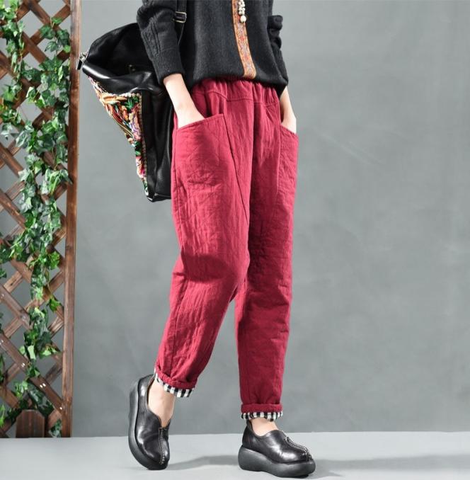 Autumn Winter New Arts Style Women Elastic Waist Loose Cotton Linen Harem Pants quilted Cotton Big pocket Vintage Pants S404 201034736827, Black
Autumn Winter New Arts Style Women Elastic Waist Loose Cotton Linen Harem Pants quilted Cotton Big pocket Vintage Pants S404 201034736827, Black