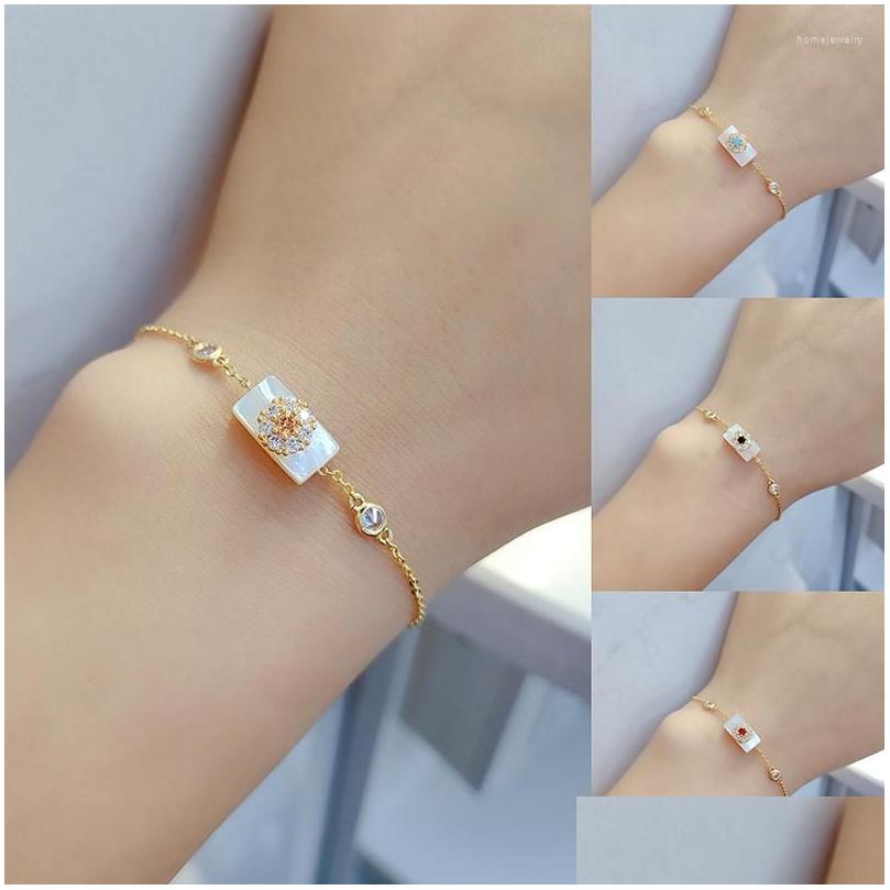 Chain Link Bracelets Simple White Shellfish Board Metal Zircon Flowers Bracelet For Women Girls Jewellery Drop Delivery Jewelry Dhjpu
Chain Link Bracelets Simple White Shellfish Board Metal Zircon Flowers Bracelet For Women Girls Jewellery Drop Delivery Jewelry Dhjpu
