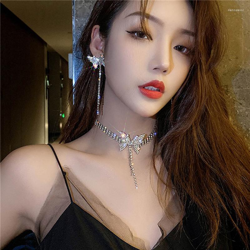 Necklace Earrings Set Luxury Shining Butterfly Clavicle Chain Nightclub Exaggerated Fashion Neckline Celebrity Sexy Tassel, Picture shown
Necklace Earrings Set Luxury Shining Butterfly Clavicle Chain Nightclub Exaggerated Fashion Neckline Celebrity Sexy Tassel, Picture shown