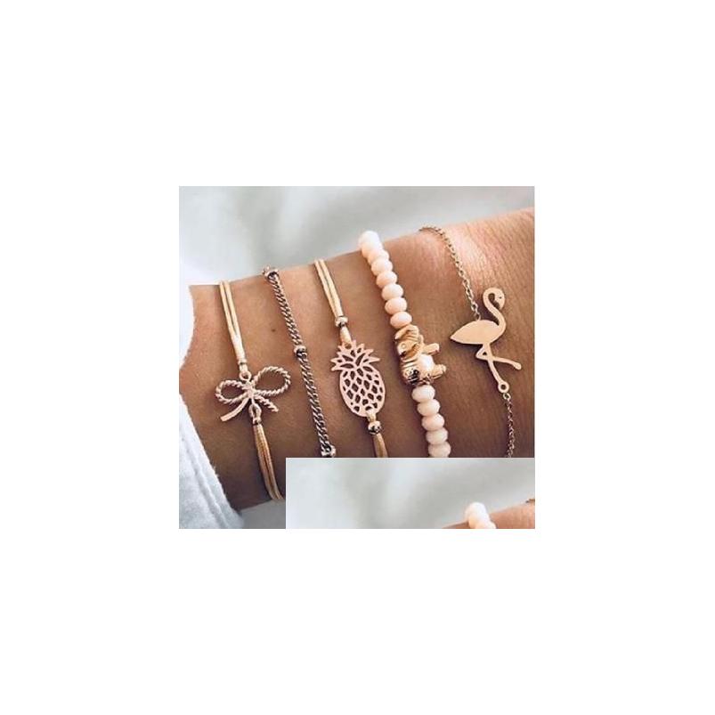 Chain 5Pcs/Lot Charm Bracelets Crystal Beaded Bow Knot Gold Color Link Bangles For Women Boho Jewelry Drop Delivery Dhab0
Chain 5Pcs/Lot Charm Bracelets Crystal Beaded Bow Knot Gold Color Link Bangles For Women Boho Jewelry Drop Delivery Dhab0