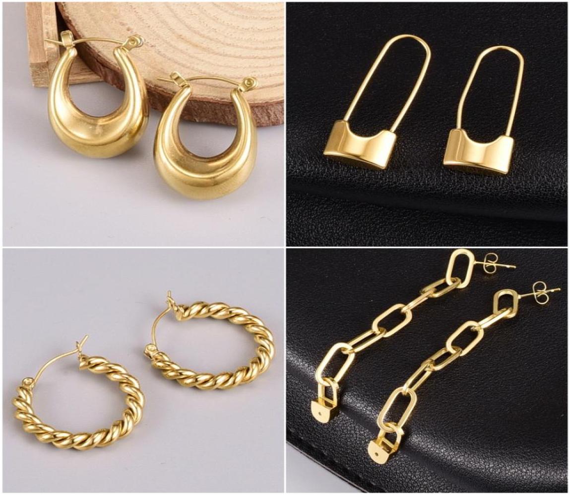 Designer Jewelry Titanium Steel Ear Huggie 18K gold plated shiny nonfading earring hoop Women039s Anti allergy Earrings punk e8302768
Designer Jewelry Titanium Steel Ear Huggie 18K gold plated shiny nonfading earring hoop Women039s Anti allergy Earrings punk e8302768