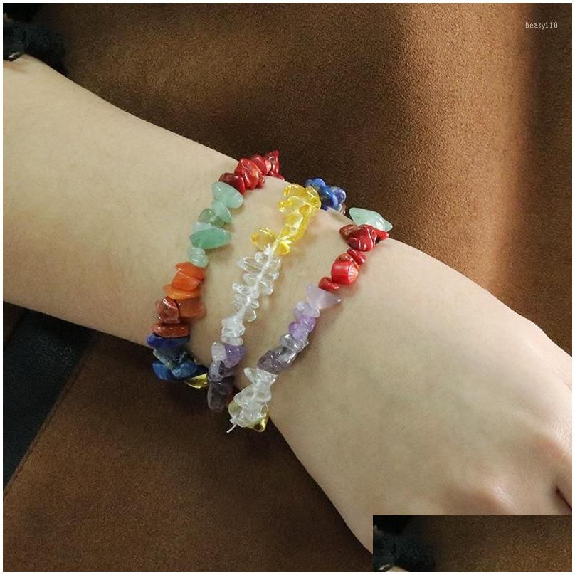 Beaded Strand Healing 7 Chakra Natural Crystal Bracelet For Women Mix Colorf Irregar Mineral Chips Quartz Bangle Yoga Meditation Dro Dhjel
Beaded Strand Healing 7 Chakra Natural Crystal Bracelet For Women Mix Colorf Irregar Mineral Chips Quartz Bangle Yoga Meditation Dro Dhjel