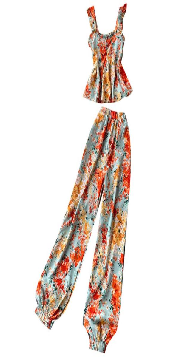 Women039s Tracksuits 2021 Summer Ladies Suit Retro Holiday Style Sweet Floral Sling Blouse Female Highwaist Bloomers Twopiece8045315, Green
Women039s Tracksuits 2021 Summer Ladies Suit Retro Holiday Style Sweet Floral Sling Blouse Female Highwaist Bloomers Twopiece8045315, Green