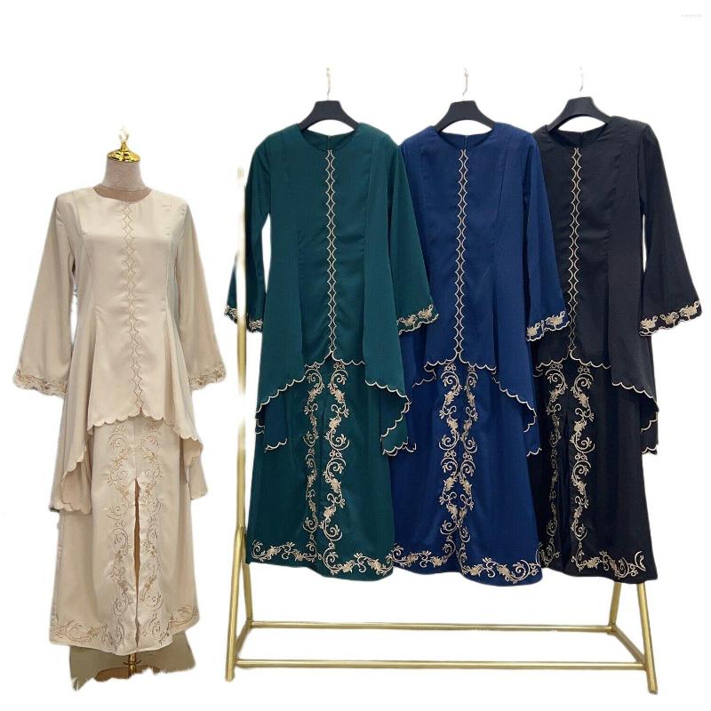 Ethnic Clothing Fashion Women Two Pieces Abaya Sets Muslim Embroidery Irregular Long Tops Skirts Modest Dress Dubai Party Gown Islamic
Ethnic Clothing Fashion Women Two Pieces Abaya Sets Muslim Embroidery Irregular Long Tops Skirts Modest Dress Dubai Party Gown Islamic