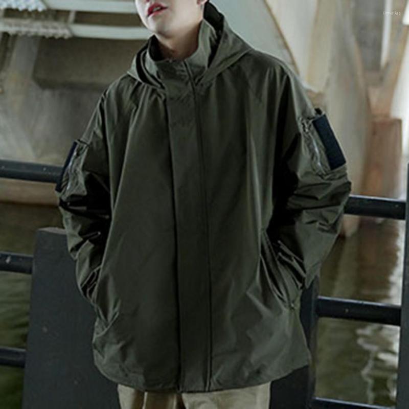 Men's Jackets Trendy Autumn Coat Zipper Hat Men Trench Multi Pockets Spring, Black
Men's Jackets Trendy Autumn Coat Zipper Hat Men Trench Multi Pockets Spring, Black